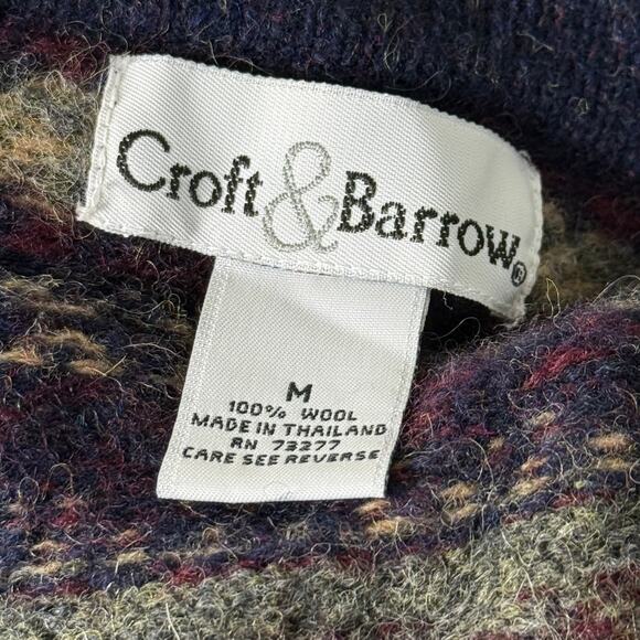 90s Y2k Fair Isle Wool Cardigan Sweater Cottage Prairie Grandma Fairy Grunge M - Picture 6 of 7